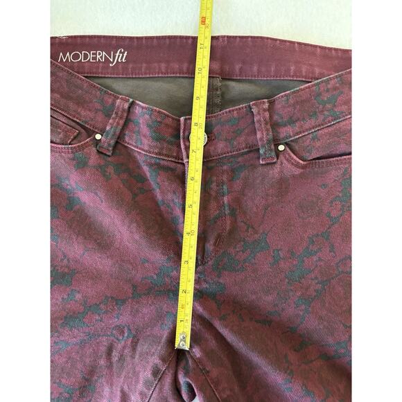 Ann Taylor Modern Fit Jeans Size 10 Purple‎ & Black Straight Stretch Denim (b1) - Picture 4 of 7